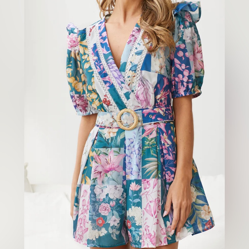 Floral Patch Romper